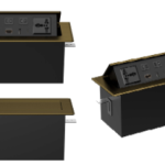 pop up media panel with power sockets